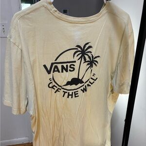 Vans Cream T-Shirt with Black Palm Graphic
